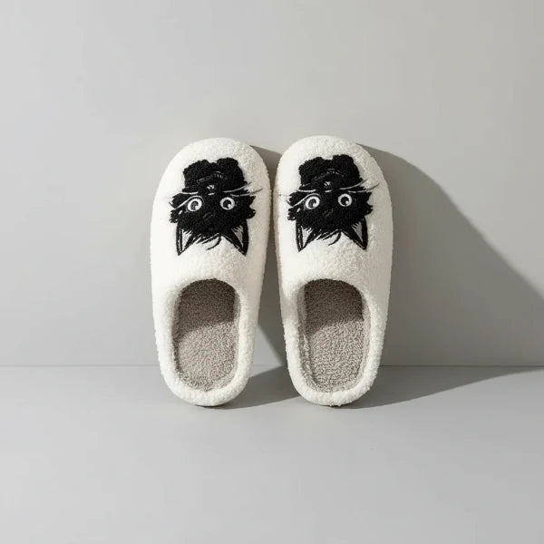 Chaussons Imprimé Chat Confortable Et Doux