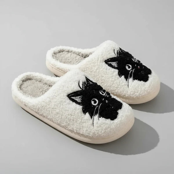 Chaussons Imprimé Chat Confortable Et Doux