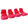 Chaussures antidérapantes pour chien rouges avec semelles confortables et bandes réglables