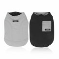 Veste réversible pour teckel en noir et gris avec poche et design confortable pour petits chiens