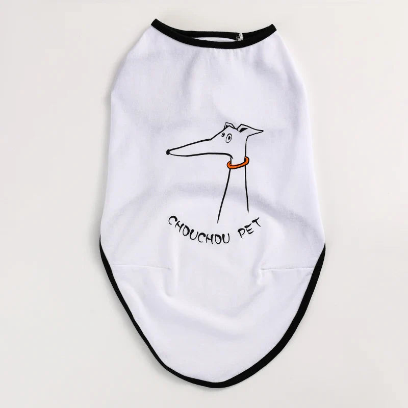 T-shirt respirant pour lévrier de la marque Oscar et Plume avec un design amusant.