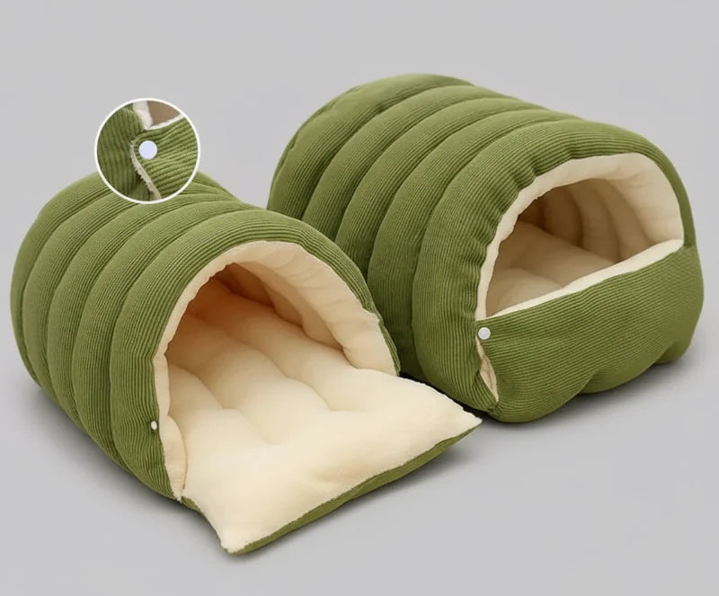 Cocon Chaud En Peluche Et Modulable Pour Chat