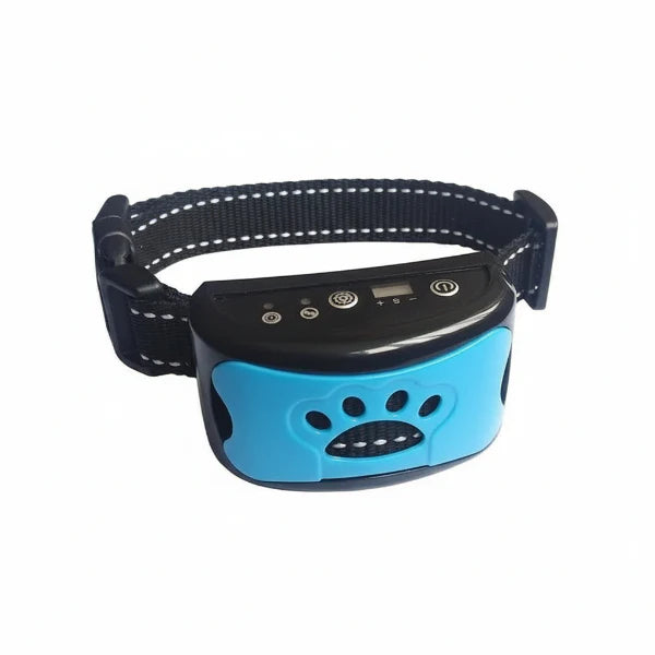 Collier anti-aboiement pour chien avec dispositif de réglage et couleur bleue, idéal pour contrôler les aboiements