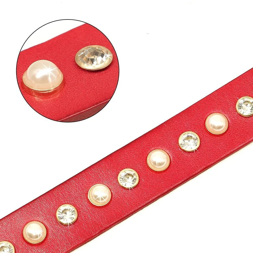Collier Chic Perles Et Strass Pour Chien