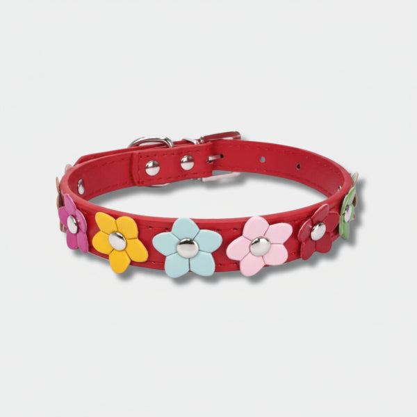 Collier Chien Résistant Motif Fleurs