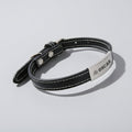 Collier en cuir véritable noir avec plaque personnalisée pour chien Oscar et Plume