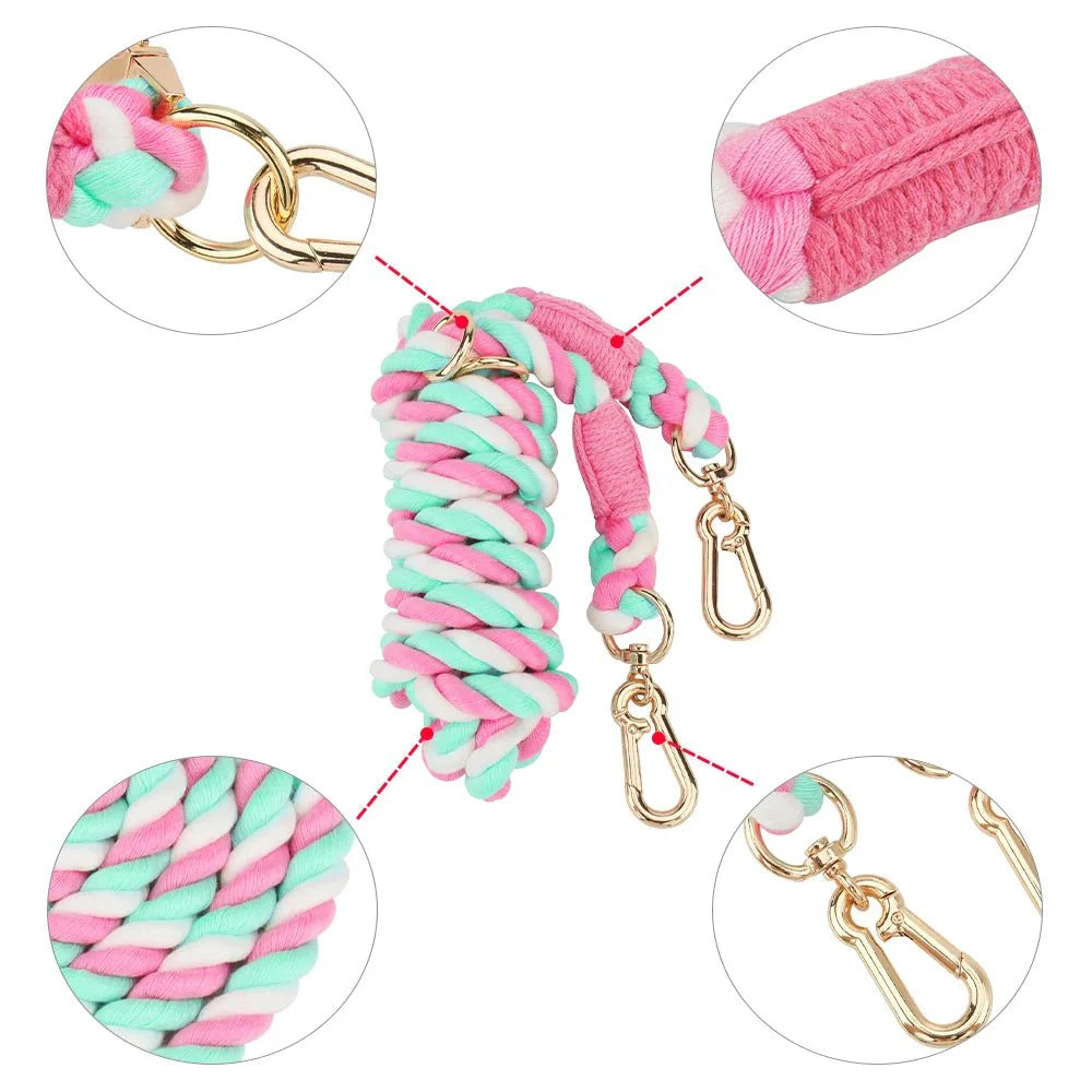 Collier Et Laisse En Coton Résistant