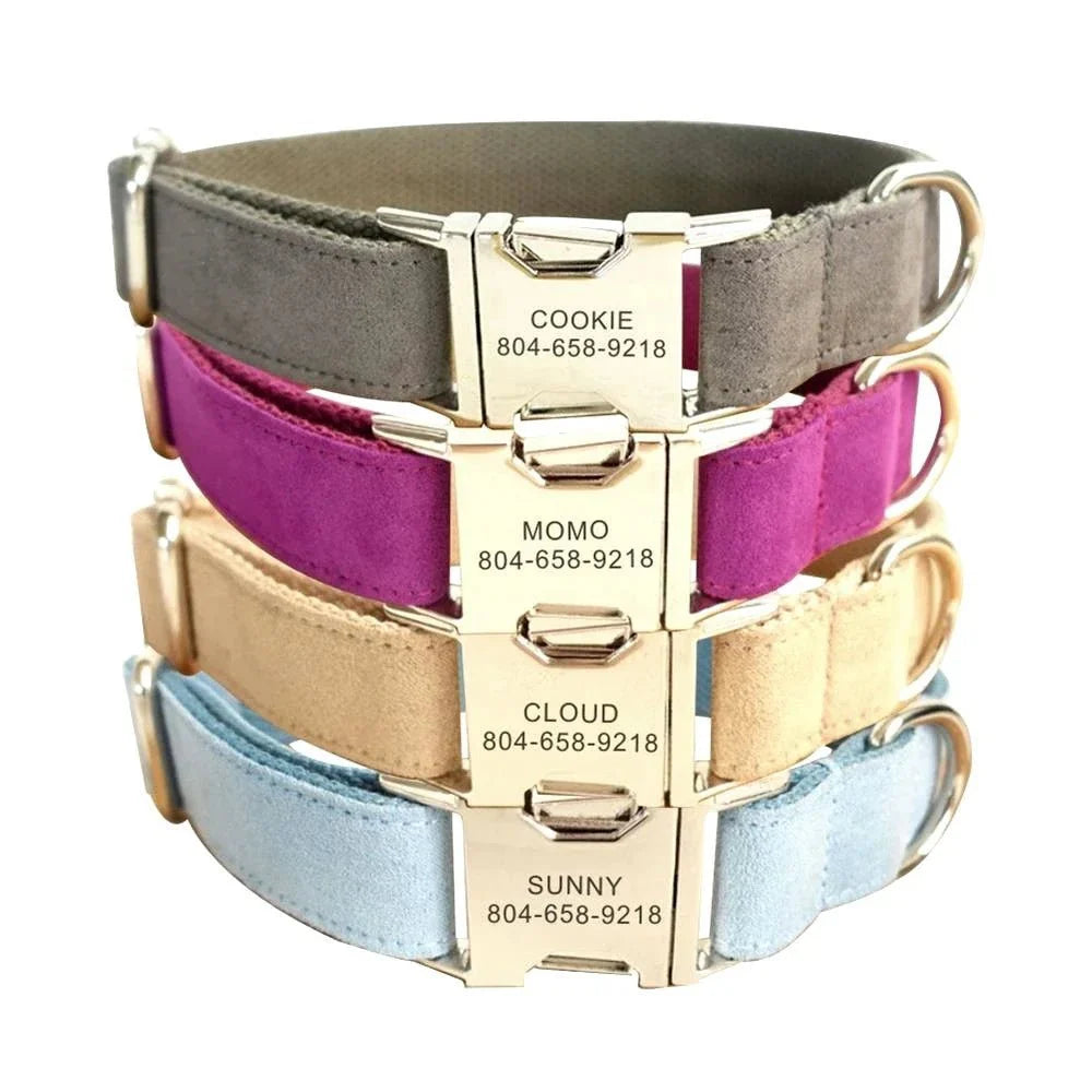 Collier Personnalisable Velours Pour Chien