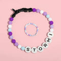 Collier pour chien personnalisé avec perles colorées et lettres, accompagné d'un bracelet assorti