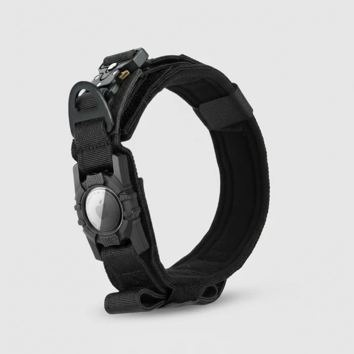 Collier pour grand chien avec poignée en nylon noir résistant avec fermeture sécurisée Oscar et Plume