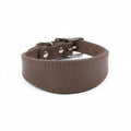 Collier pour lévrier en cuir marron avec doublure souple pour un confort optimal