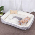 couchage-chien-gris-avec-couverture