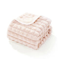 Oscar et Plume couverture douce pour chien et chat beige rose en fausse fourrure doublée blanc crème
