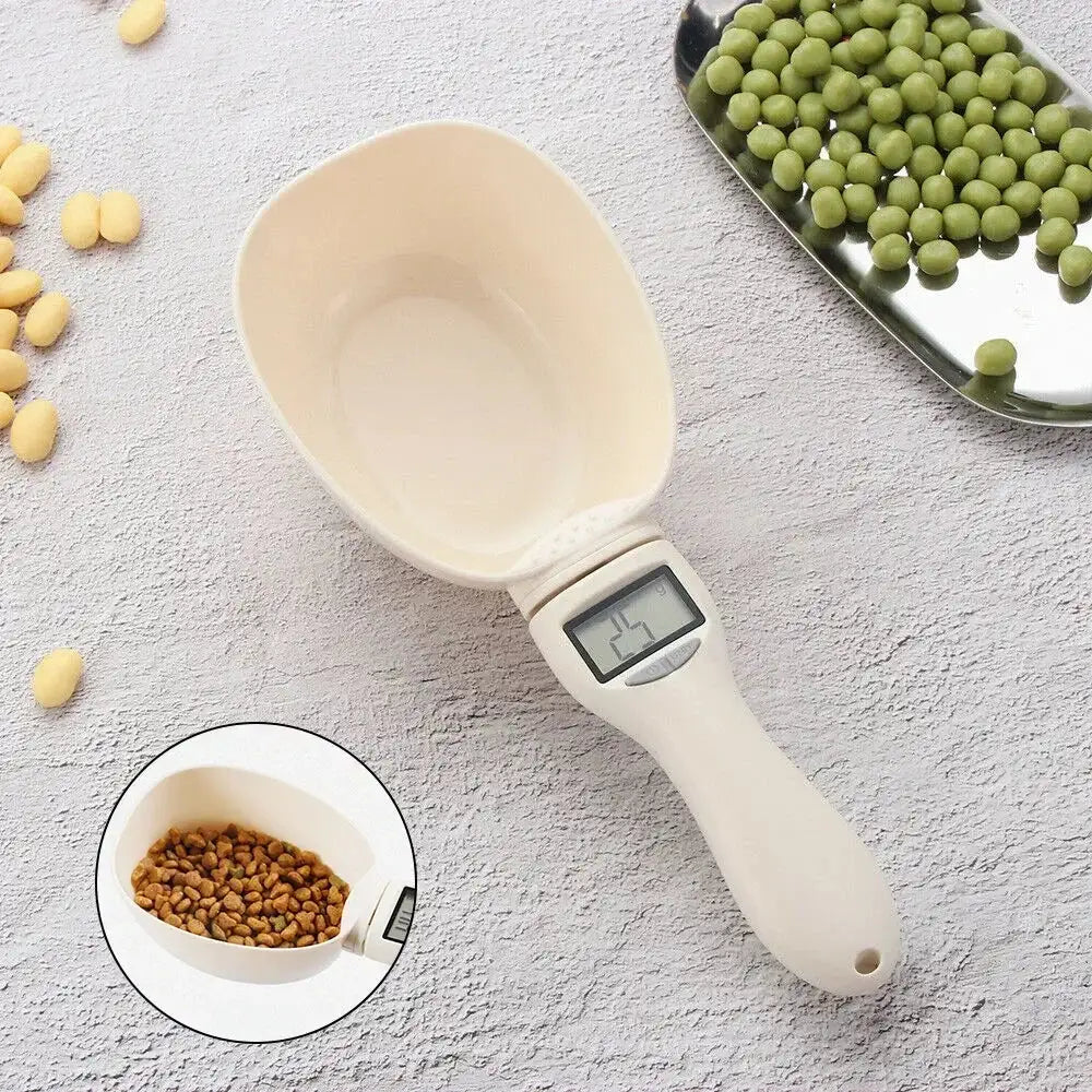 Balance cuillère doseuse pour croquettes chien et chat