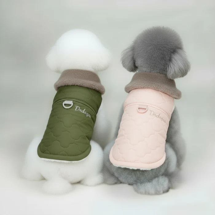 Veste Imperméable Pour Chien Avec Col En Fourrure