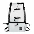 Sac à dos pour chien Oscar et Plume en tissu blanc avec sangles et poches latérales en filet