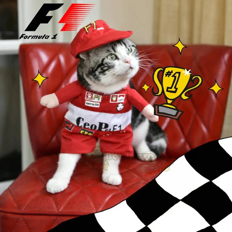 Déguisement Pilote Formule 1 Chat