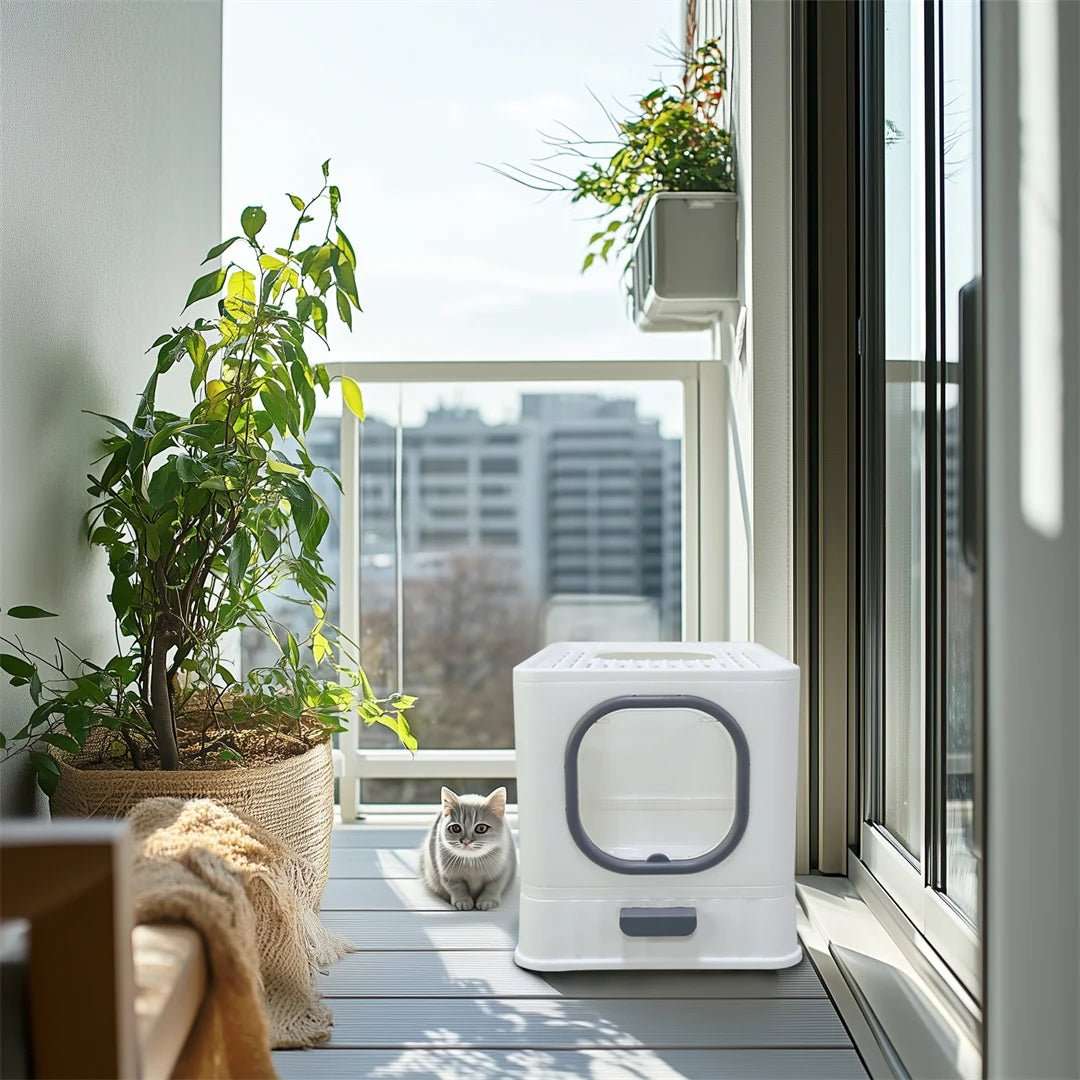 Bac à Litière Design Chat Moderne et Pratique