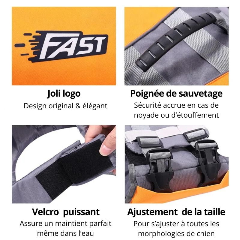 Gilet de Flottaison pour Chien (Moyen & Grand)