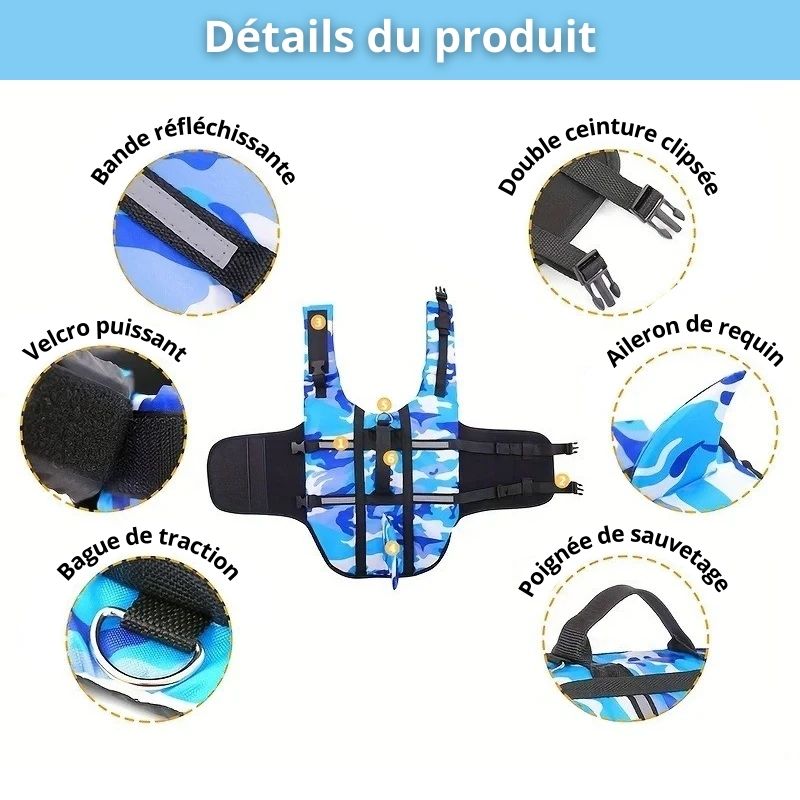 Gilet Flottant Chien Aileron
