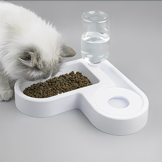 distributeur à croquette et eau angle bowl