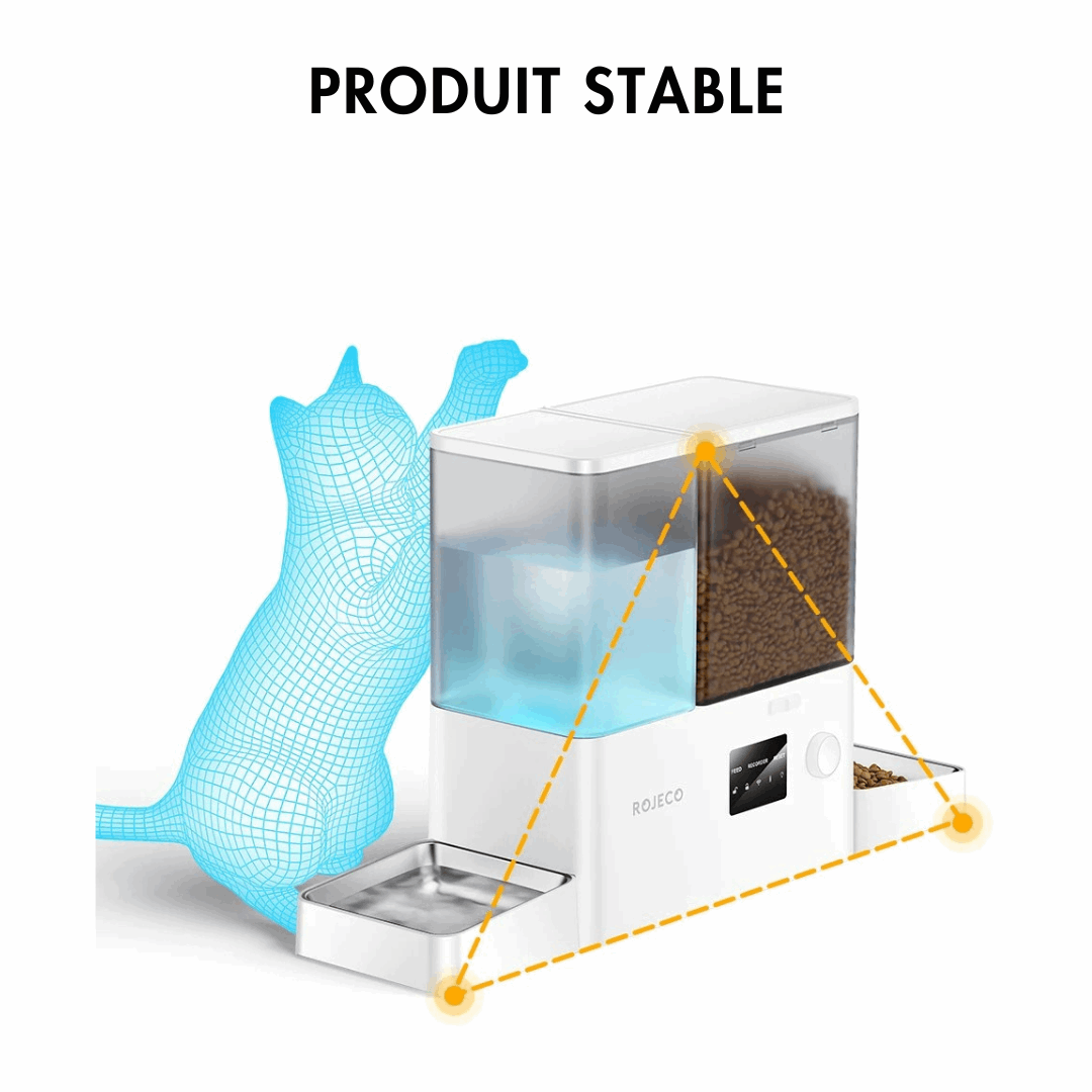 Distributeur de croquettes connecté avec caméra pour chien et chat – gestion précise des r
