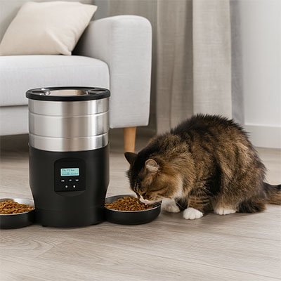 Distributeur de croquettes automatique pour chat | Duo Délice
