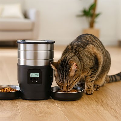 Distributeur de croquettes automatique pour chat | Duo Délice