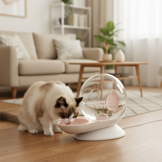 distributeur eau chat escargot