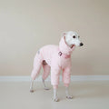 Doudoune imperméable pour lévrier en rose, conçue pour le confort et la protection par Oscar et Plume