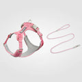 Ensemble harnais et laisse rose pour chien avec rembourrage confortable et sangles ajustables