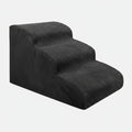 Escalier pour chien et chat en tissu noir avec trois marches pour faciliter l'accès aux endroits élevés