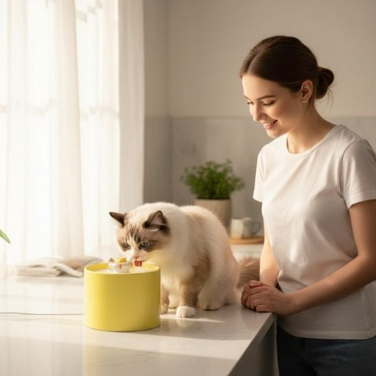FONTAINE A EAU CERAMIQUE CHAT | Argile Vive