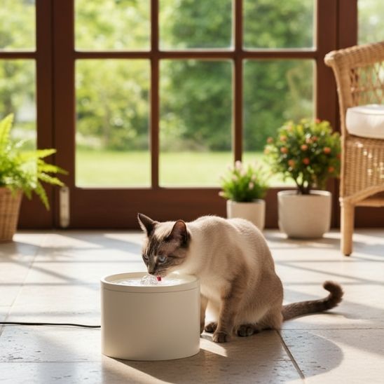 FONTAINE A EAU CHAT CERAMIQUE | Rosée de Porcelaine