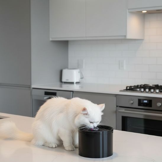FONTAINE A EAU CHAT CERAMIQUE | Rosée de Porcelaine