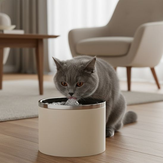 FONTAINE A EAU CHAT CERAMIQUE | Rosée de Porcelaine