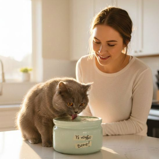 FONTAINE A EAU CHAT CERAMIQUE | Céram’Fraîcheur