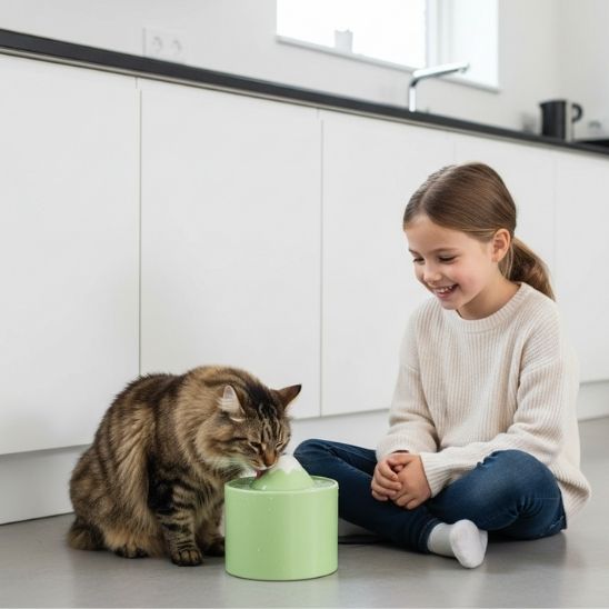 FONTAINE A EAU POUR CHAT CERAMIQUE | Cascade des Neiges
