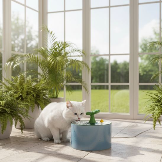 Fontaine Chat Céramique | Céram’Oasis