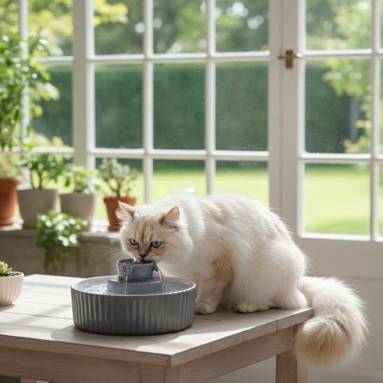 FONTAINE CHAT CERAMIQUE | Faïence Féline