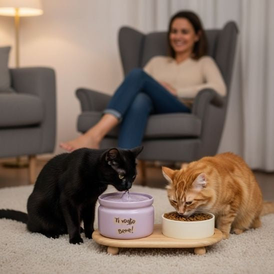 FONTAINE CHAT CERAMIQUE | Duo Céram’Fraîcheur
