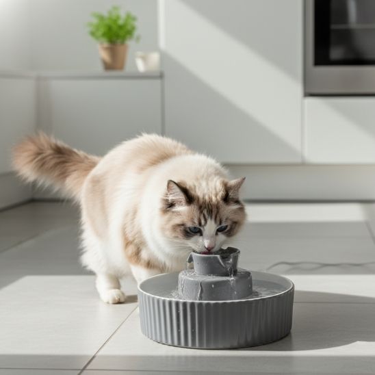 FONTAINE CHAT CERAMIQUE | Faïence Féline