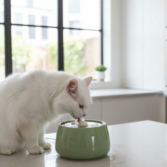 FONTAINE EAU CHAT CERAMIQUE |  CéraSource