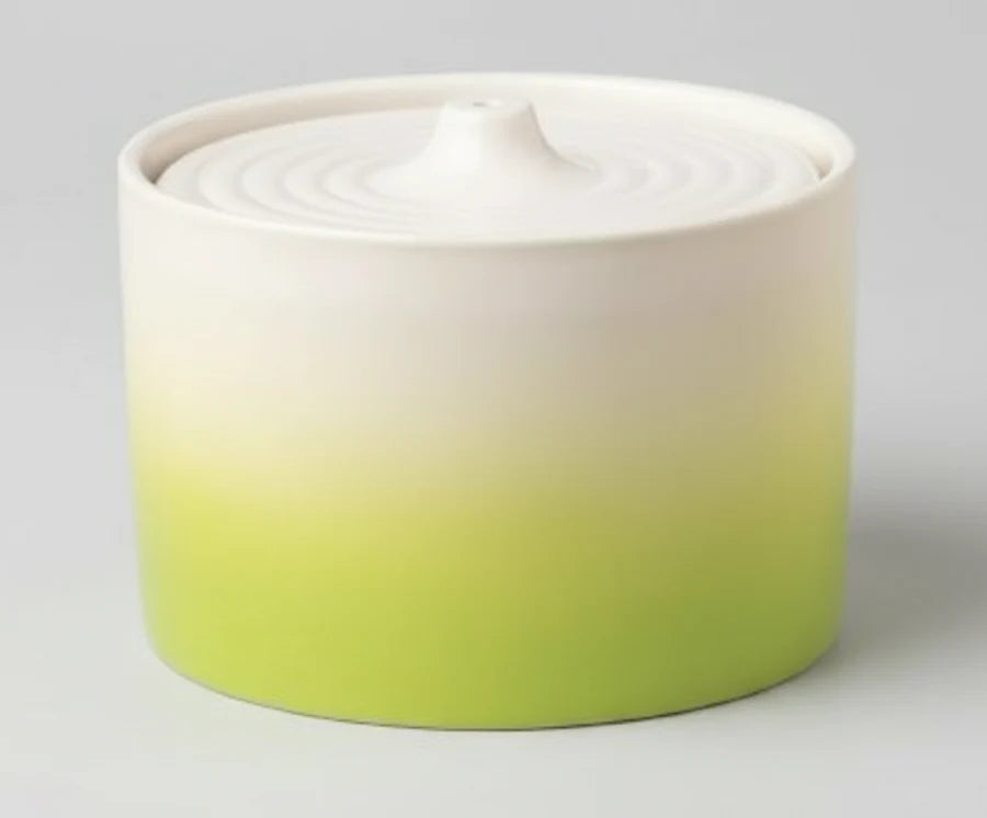 Fontaine en céramique pour chat Oscar et Plume vert dégradé blanc pour animaux domestiques