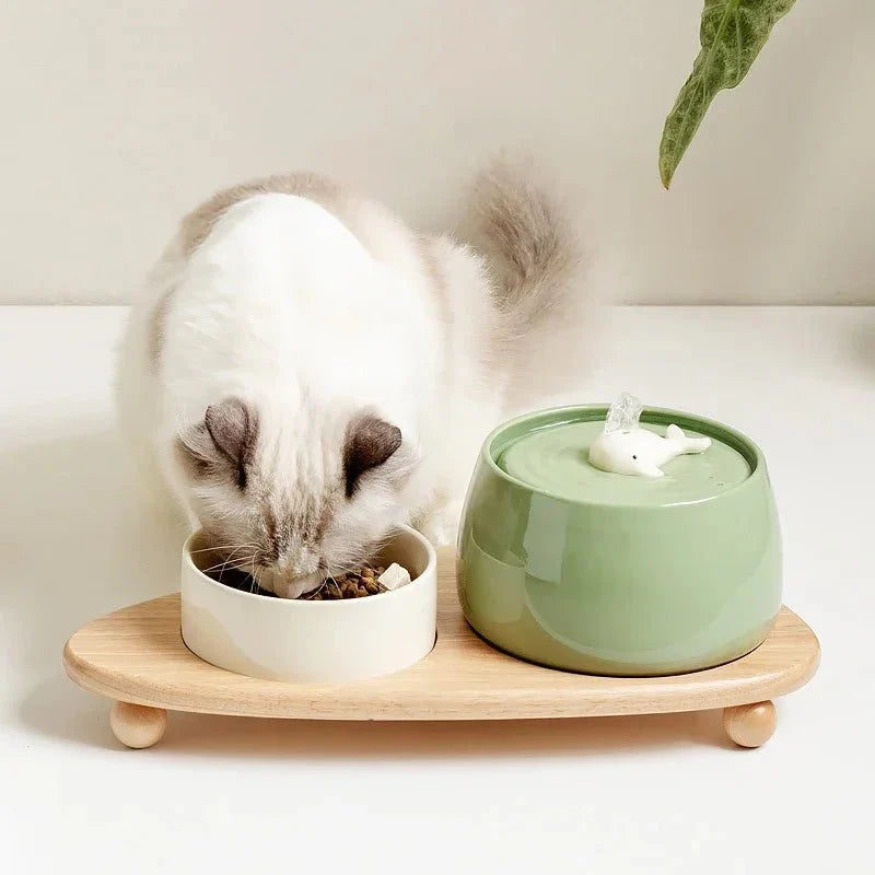 Fontaine A Eau En Céramique Silencieuse Pour Chat