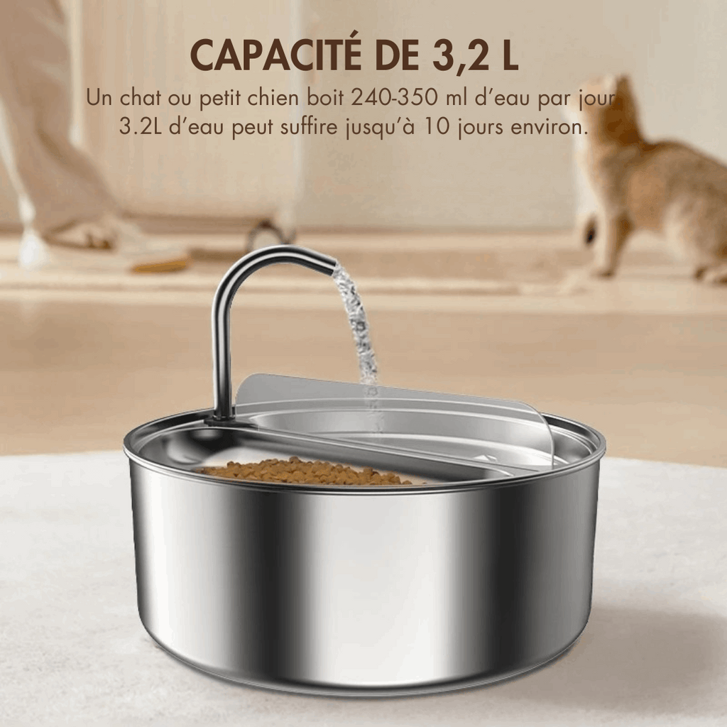 Fontaine A Eau En Acier Inoxydable Pour Chat