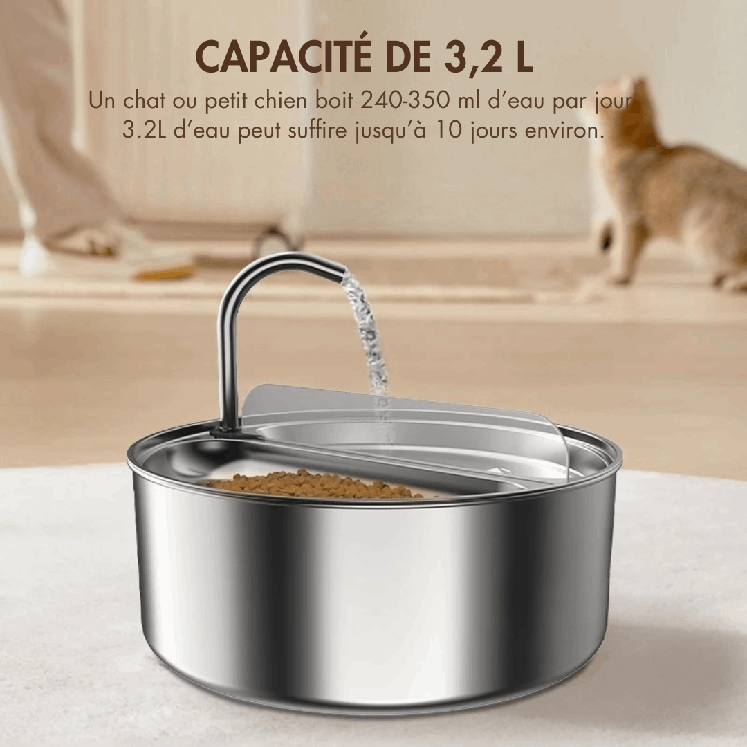 Fontaine A Eau En Acier Inoxydable Pour Chat