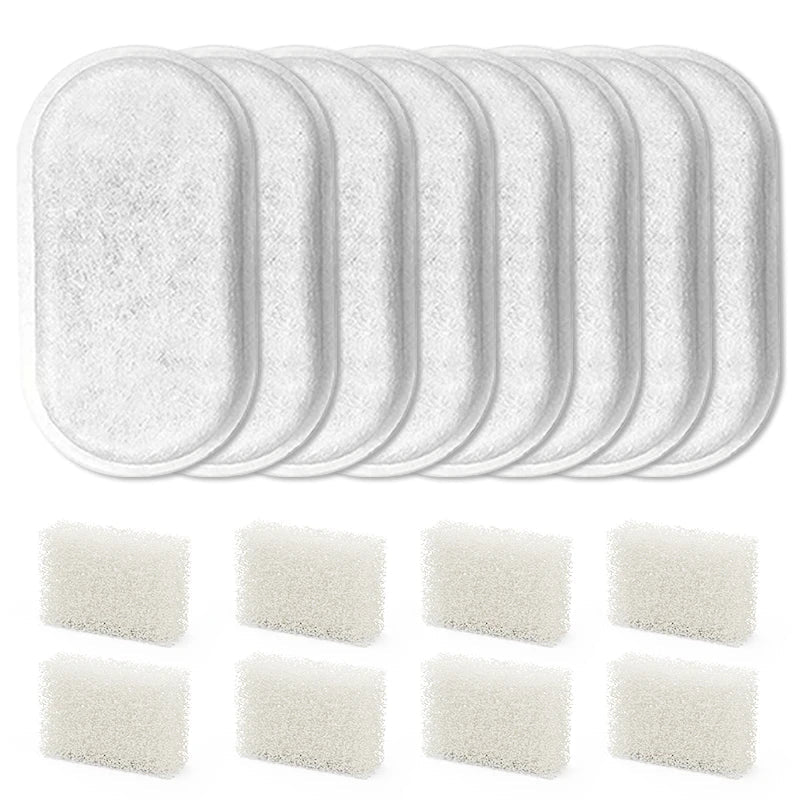 Filtres de rechange pour fontaine pour chat inox avec mousses blanches absorbantes