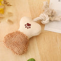 Jouet corde coton chien en forme d'os avec texture douce marron pour jeu et mastication