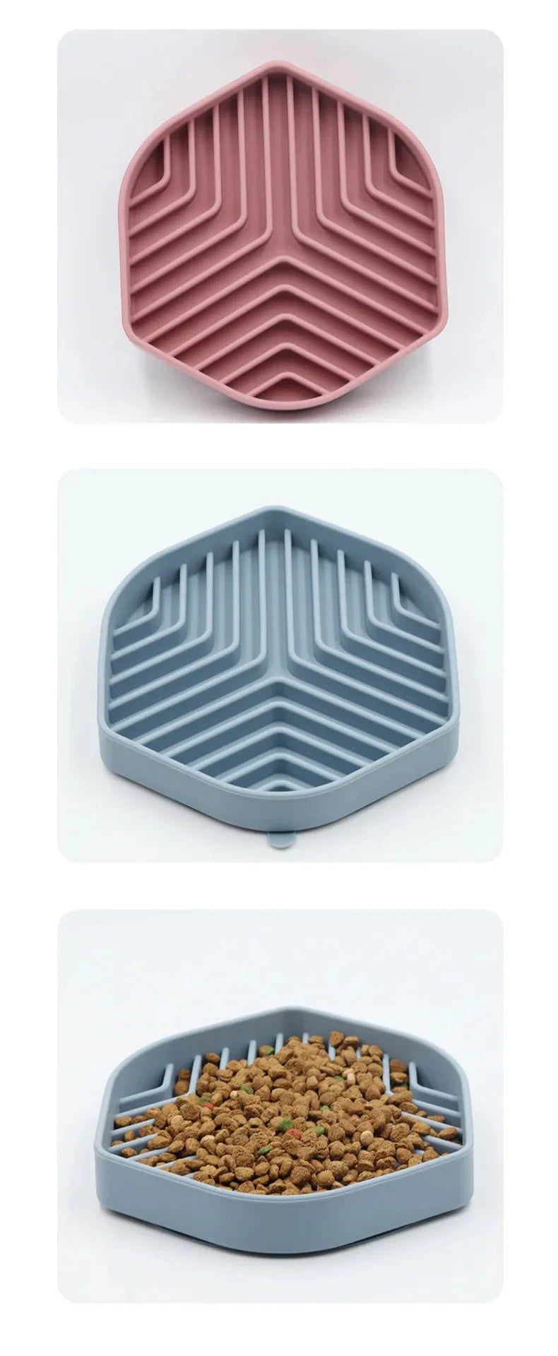 Gamelle anti-glouton en silicone pour chat et chien - Design Oscar et Plume